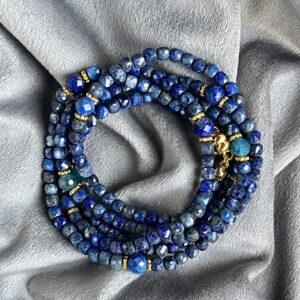 Lapislazuli Kette & Armband mit Apatit