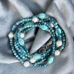 Apatit Kette & Armband mit Amazonit und Perlen