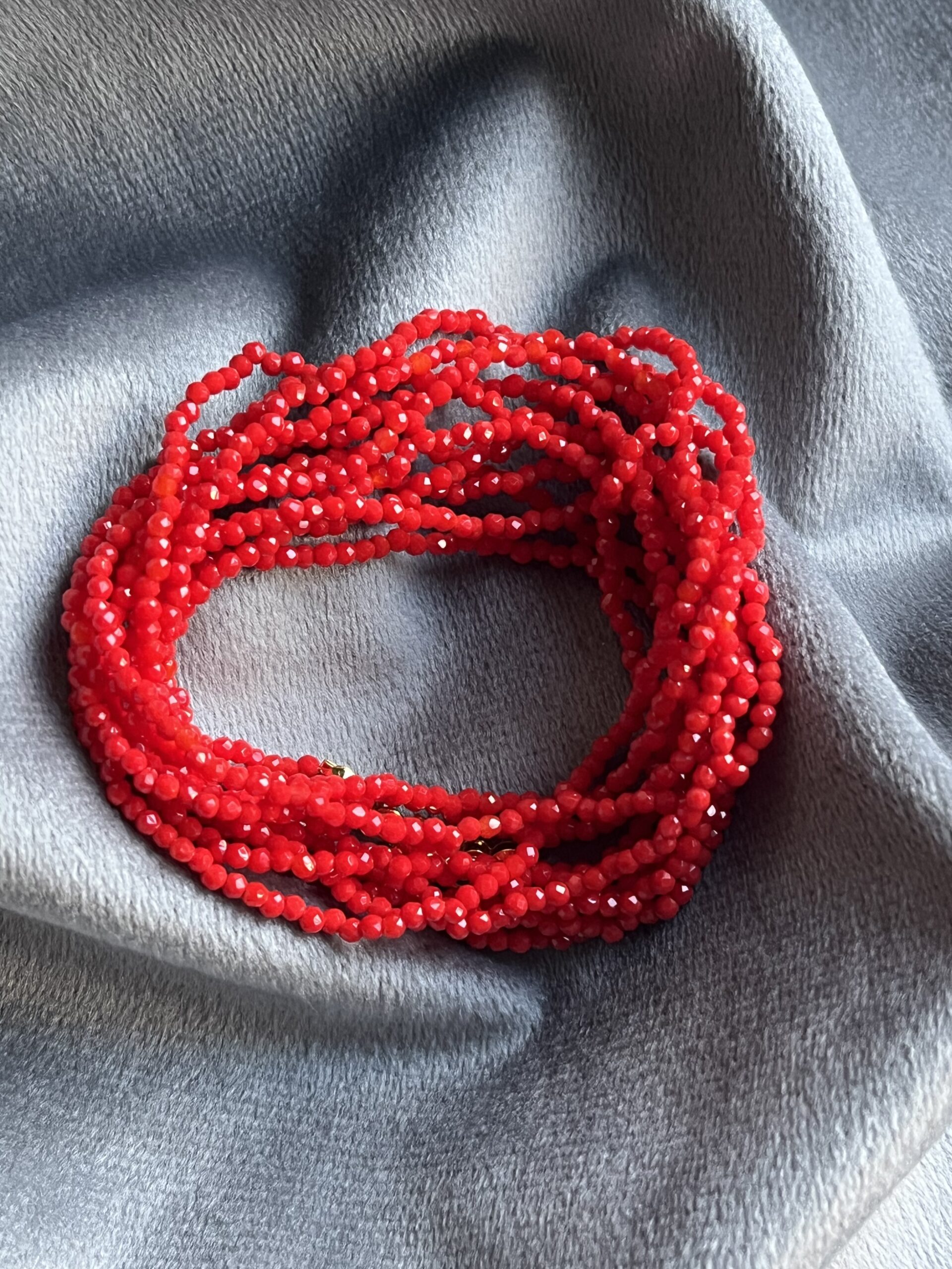 Rote Perlen Kette & Armband