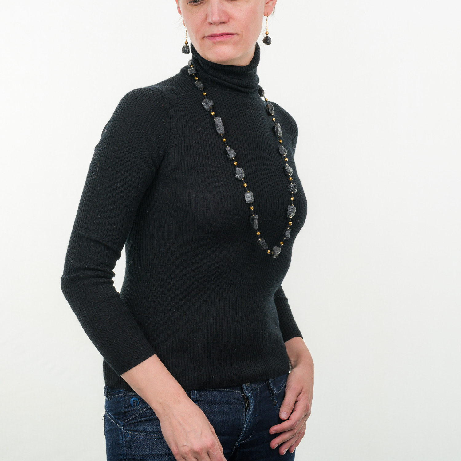 Turmalin Halskette roh – Bild 3