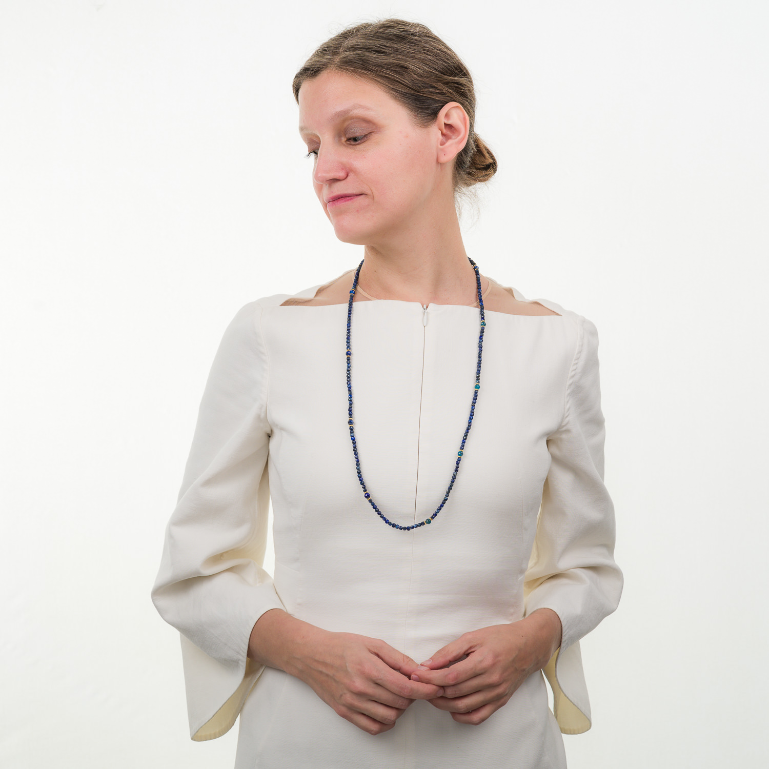 Lapislazuli Kette & Armband mit Apatit – Bild 5