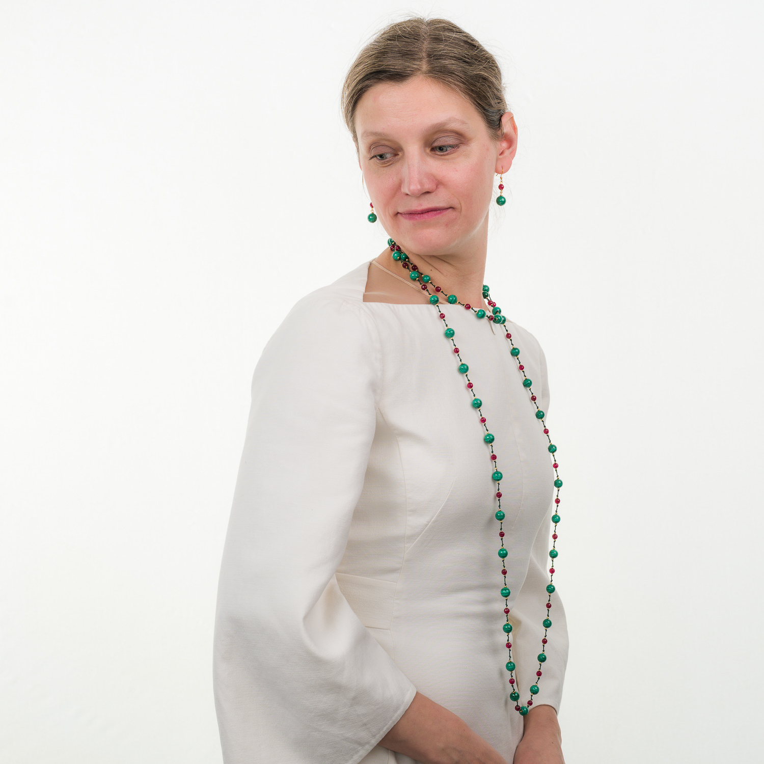 Malachit Halskette Transformer mit Chalcedon – Bild 5