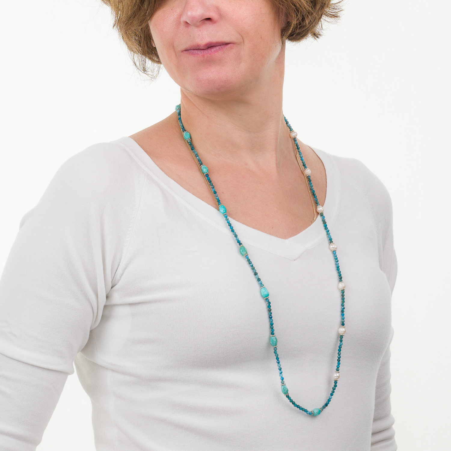 Apatit Kette & Armband mit Amazonit und Perlen – Bild 5