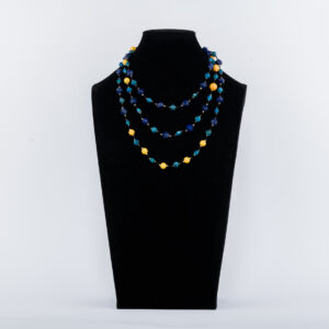 Lapislazuli Halskette Transformer mit Apatit und Beeswax Achat