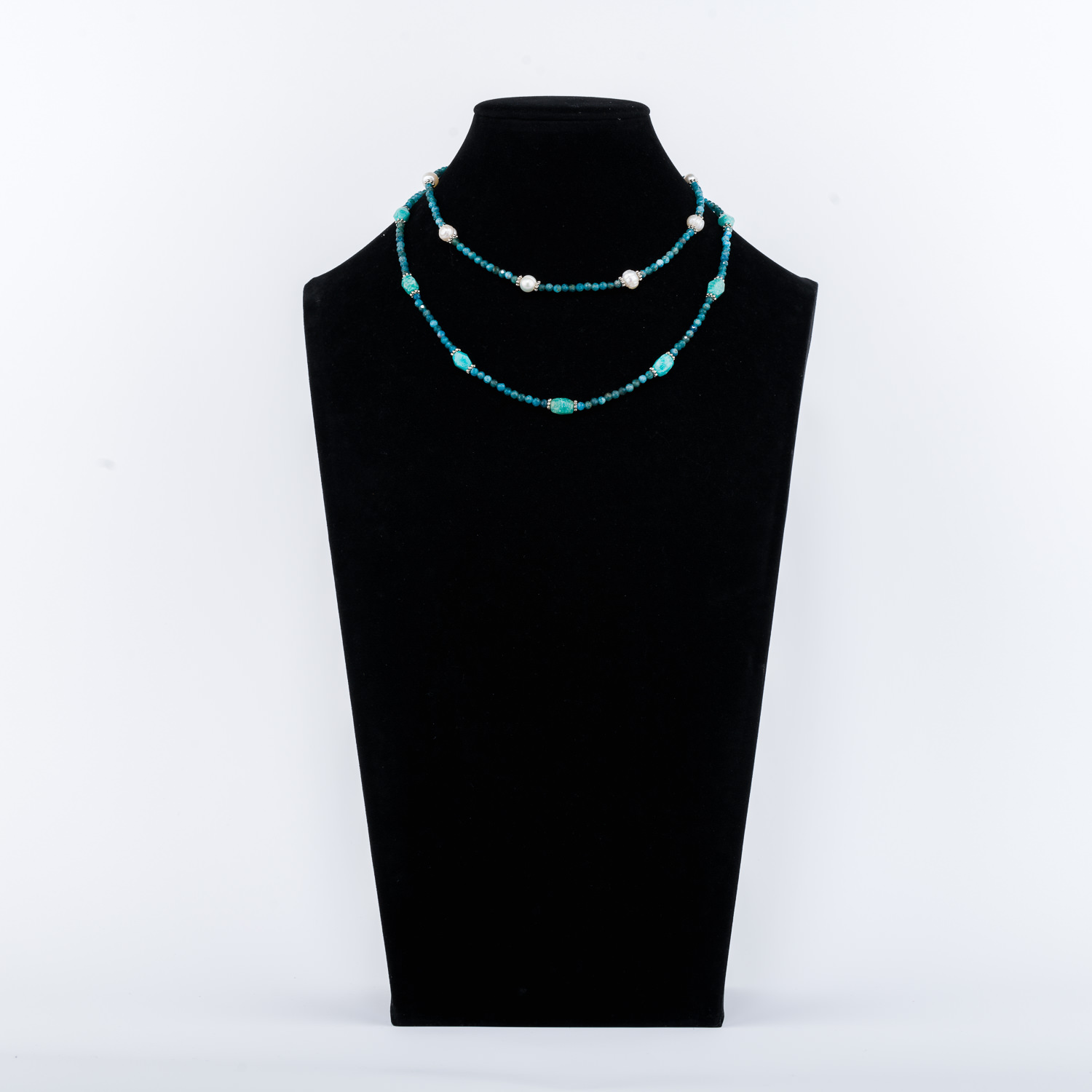 Apatit Kette & Armband mit Amazonit und Perlen – Bild 3