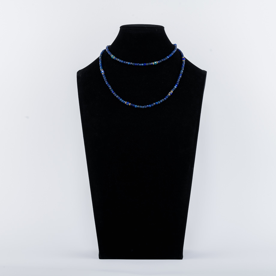Lapislazuli Kette & Armband mit Apatit – Bild 3