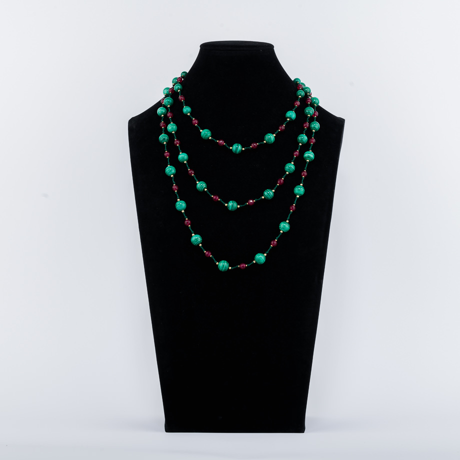 Malachit Halskette Transformer mit Chalcedon – Bild 2