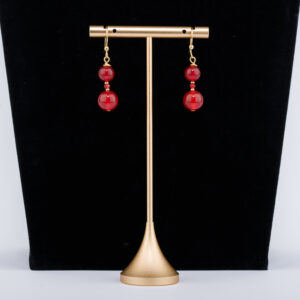 Rote Halskette und Ohrringe Set