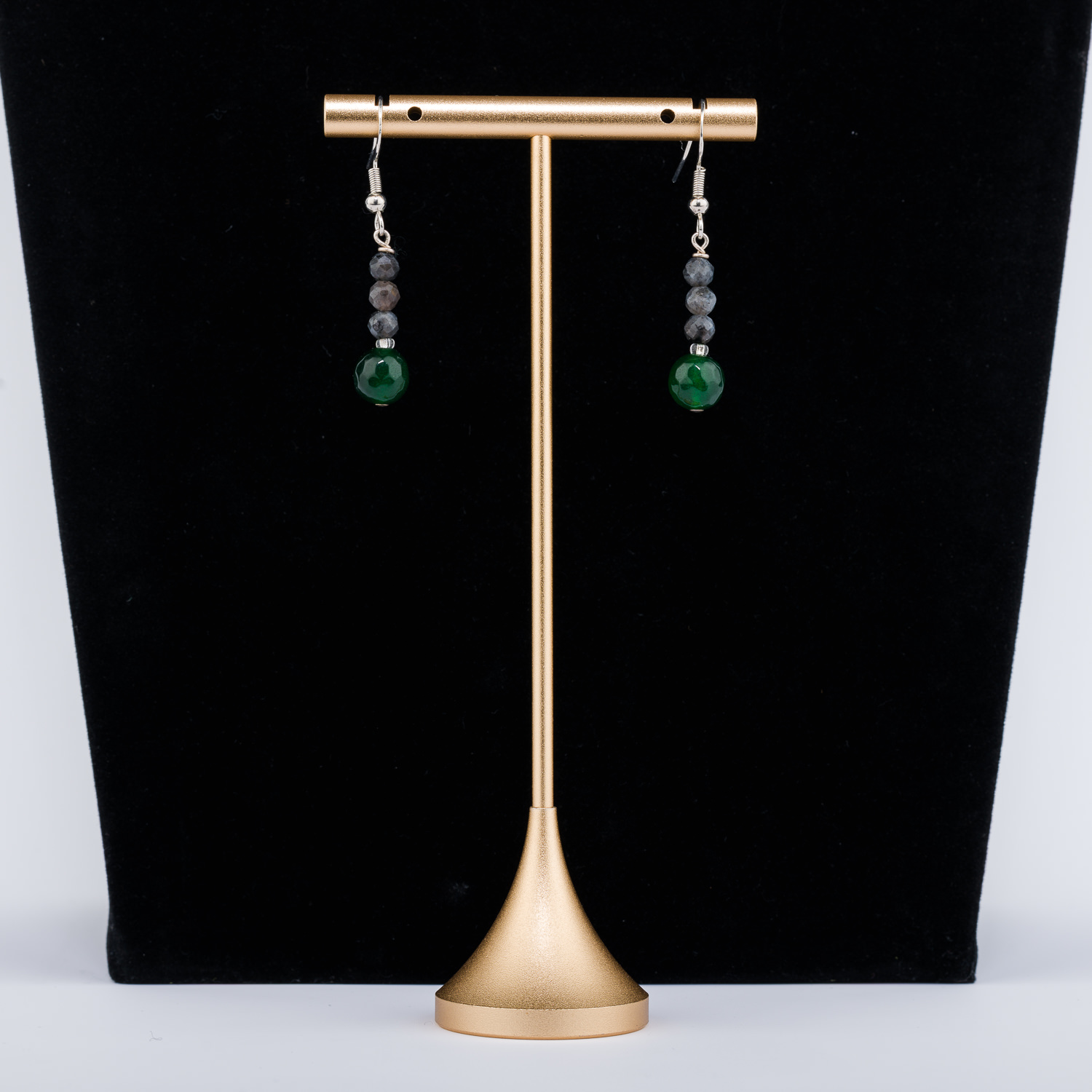 Chalcedon Ohrringe mit Labradorit