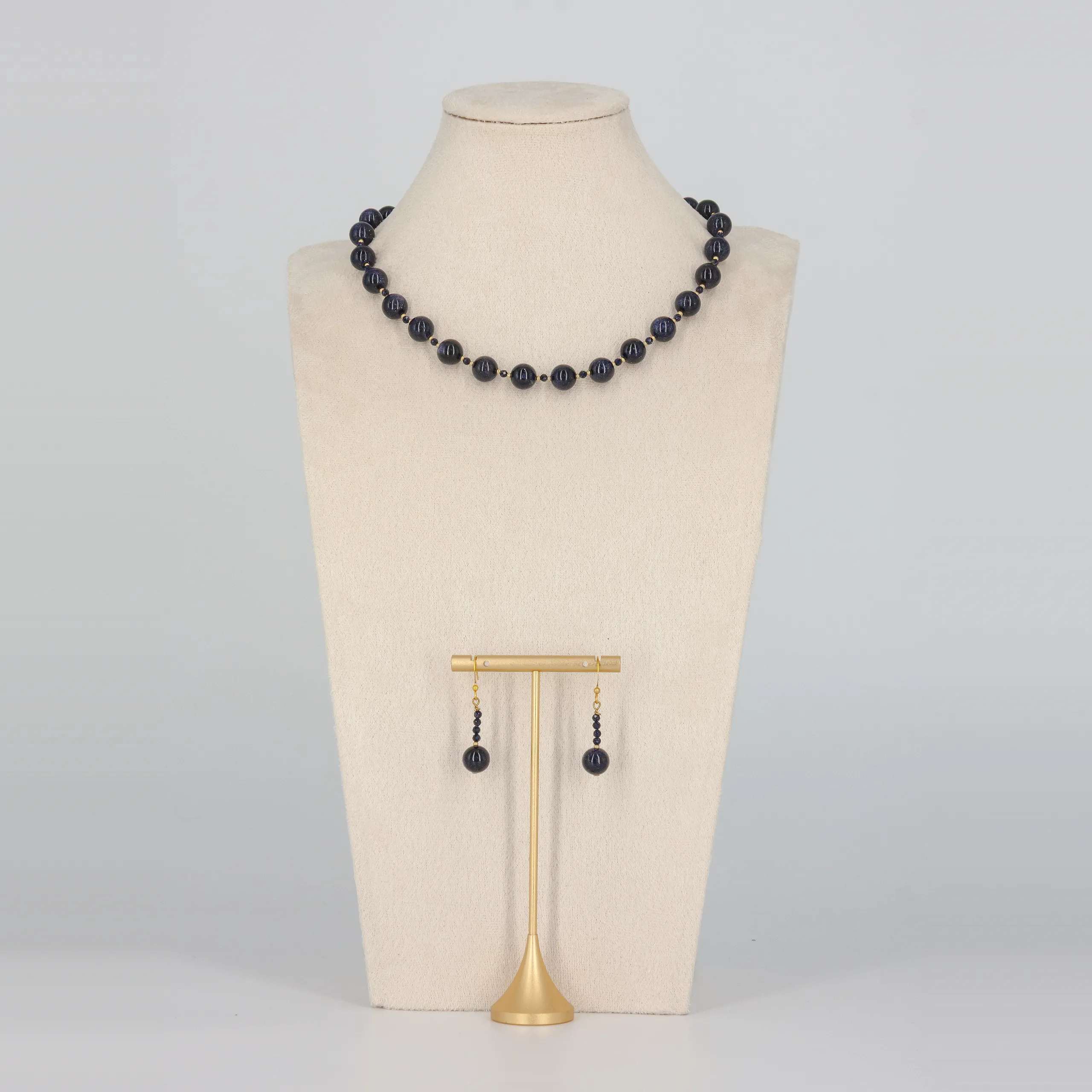 Blauer Sandstein Schmuckset mit Ohrringen