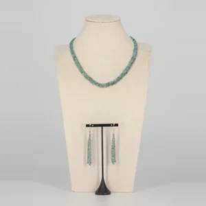 Kyanit Halskette und Armband mit Quastenohrringen