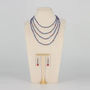 Sodalith Kette & Armband mit rotem Chalcedon