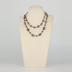 Jaspis Halskette mit Amethyst asymmetrisch von Senai Jewels, handgefertigt in Zürich