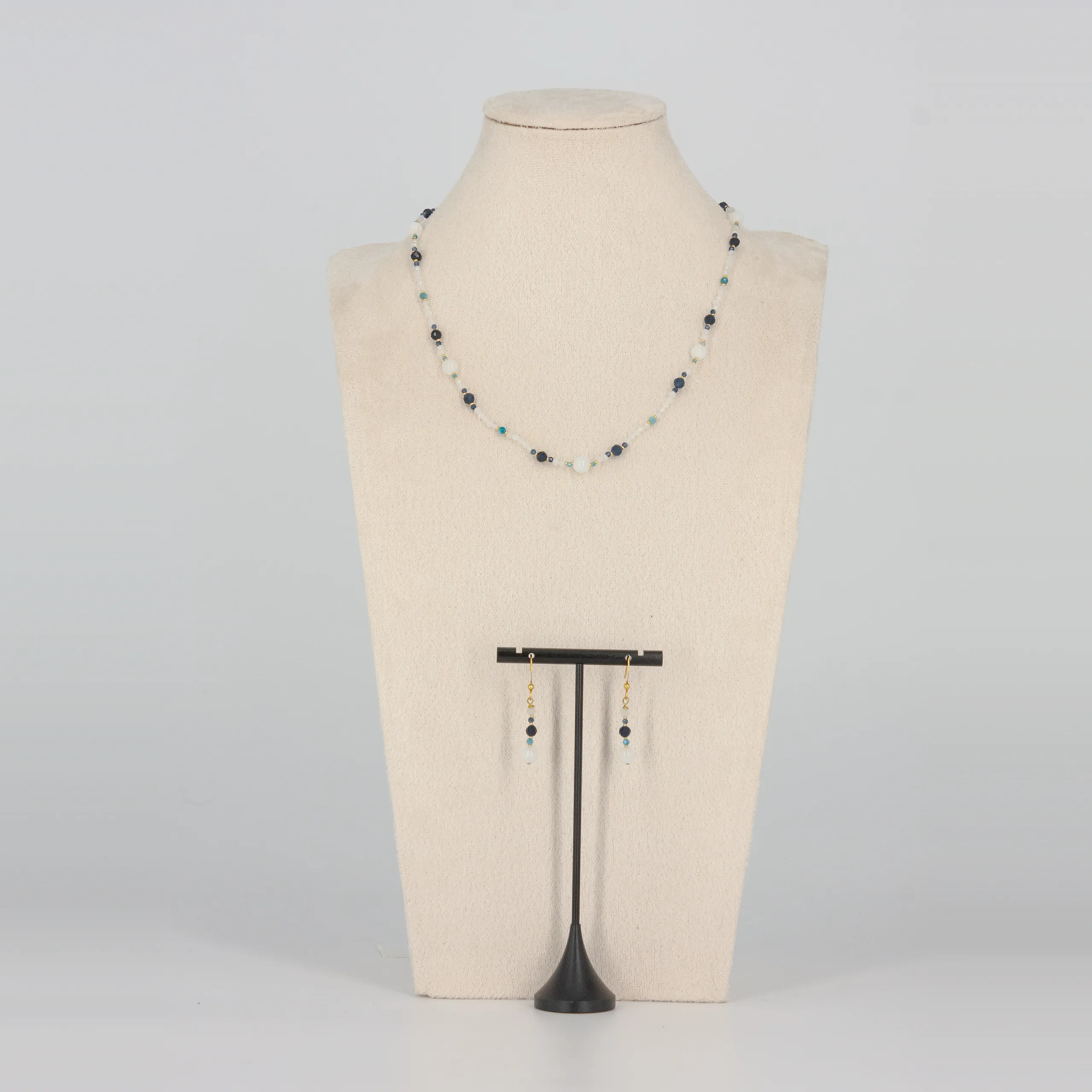 Mondstein Schmuckset mit Apatit