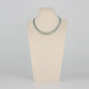 Japanische Rocailles Halskette & Armband Blau-Türkis-Gold von Senai Jewels, handgefertigt in Zürich