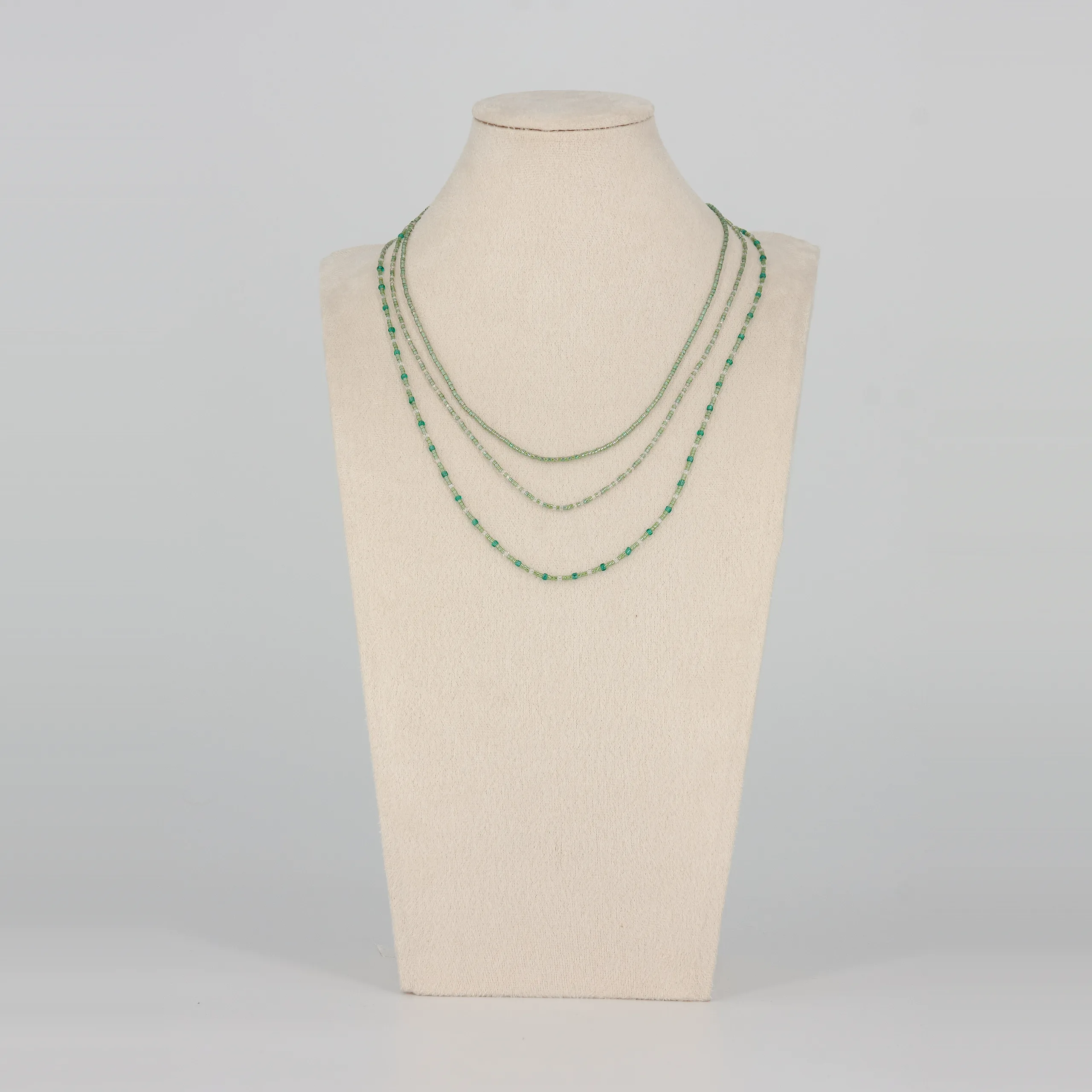 Glasperlen Halskette & Armband Grün – Bild 2