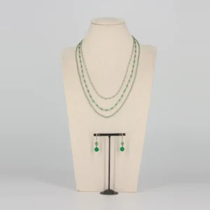 Japanisches Rocailles-Schmuckset mit Achat und Aventurin von Senai Jewels, handgefertigt in Zürich