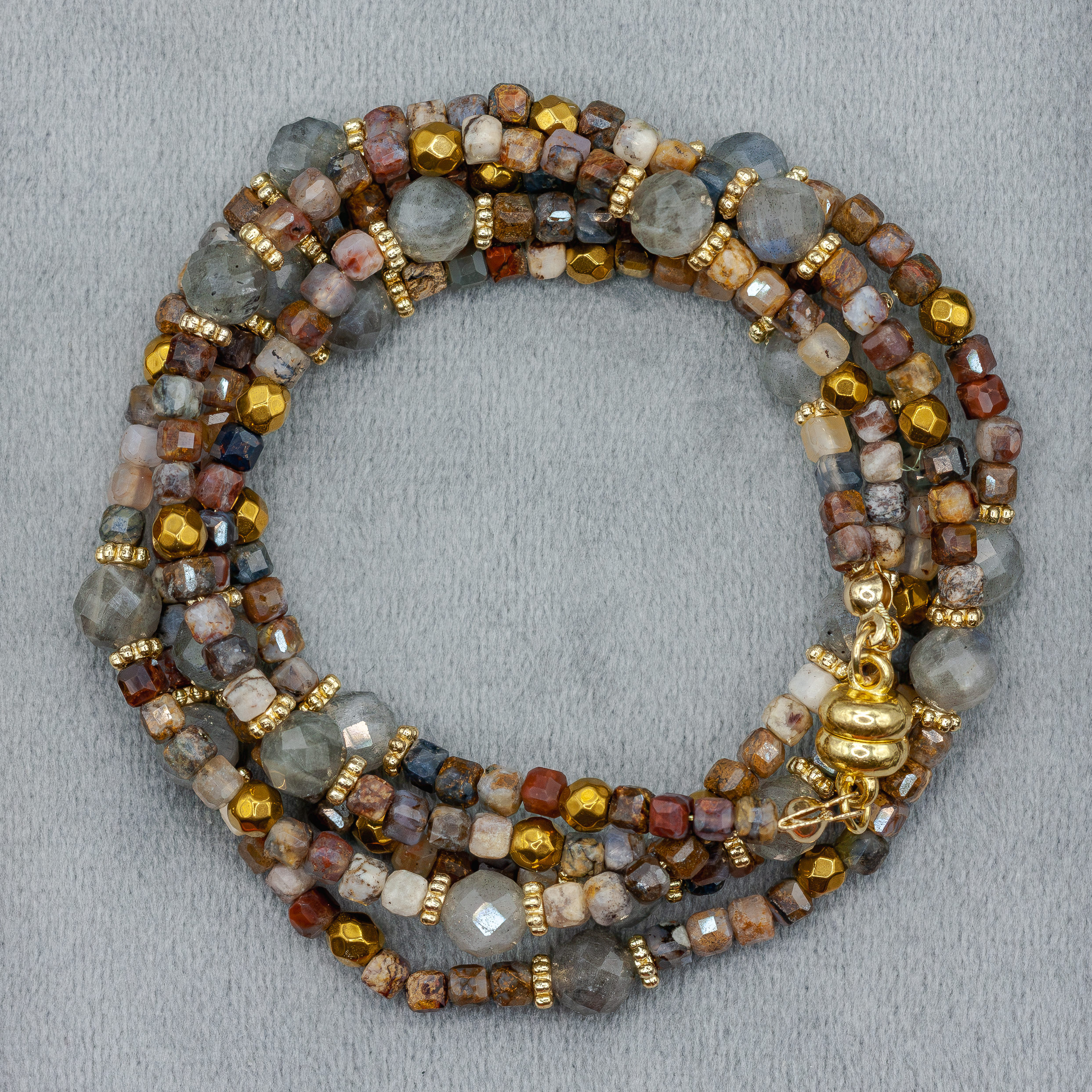 Pietersit Halskette & Armband mit Labradorit – Bild 2