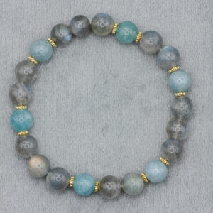 Labradorit Armband mit hellblauen Akzenten von Senai Jewels, handgefertigt in Zürich
