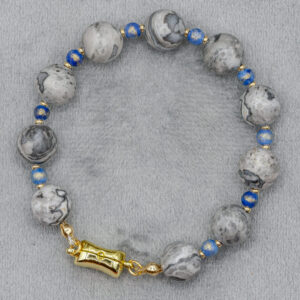 Map Stone Jaspis Armband mit Silk Jasper von Senai Jewels, handgefertigt in Zürich