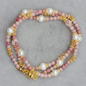 Rhodonit Armband & Halskette mit Perlen von Senai Jewels, handgefertigt in Zürich