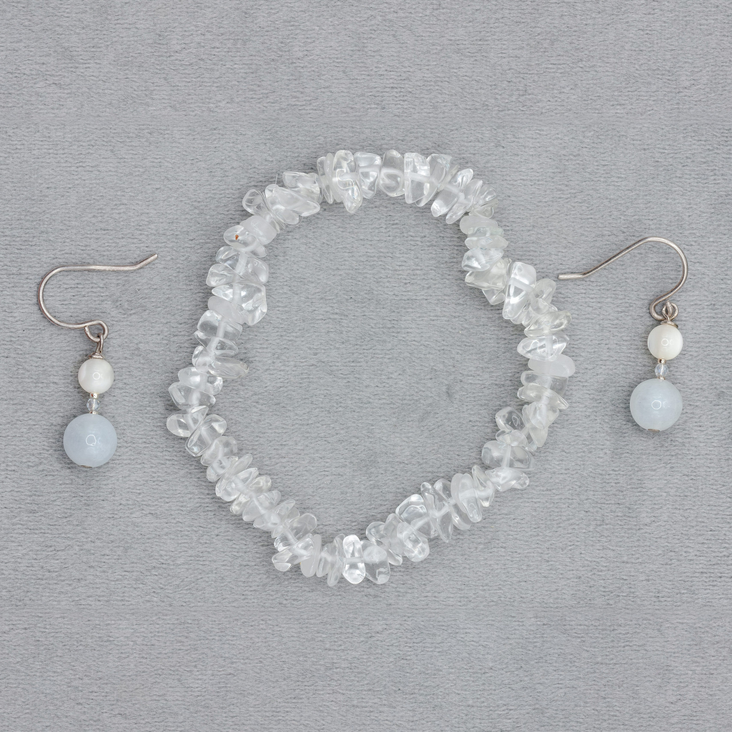 Armband Schmuckset mit transparenten Perlen