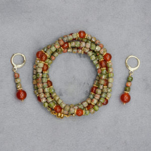 Unakit Kette & Armband mit rotem Achat