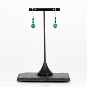 Lapislazuli Schmuckset mit Malachit – Ohrringe des Sets