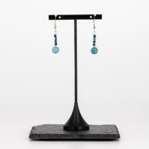 Chalcedon Ohrringe mit Lapislazuli von Senai Jewels, handgefertigt in Zürich