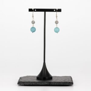 Chalcedon Ohrringe mit Mapstone Jaspis von Senai Jewels, handgefertigt in Zürich